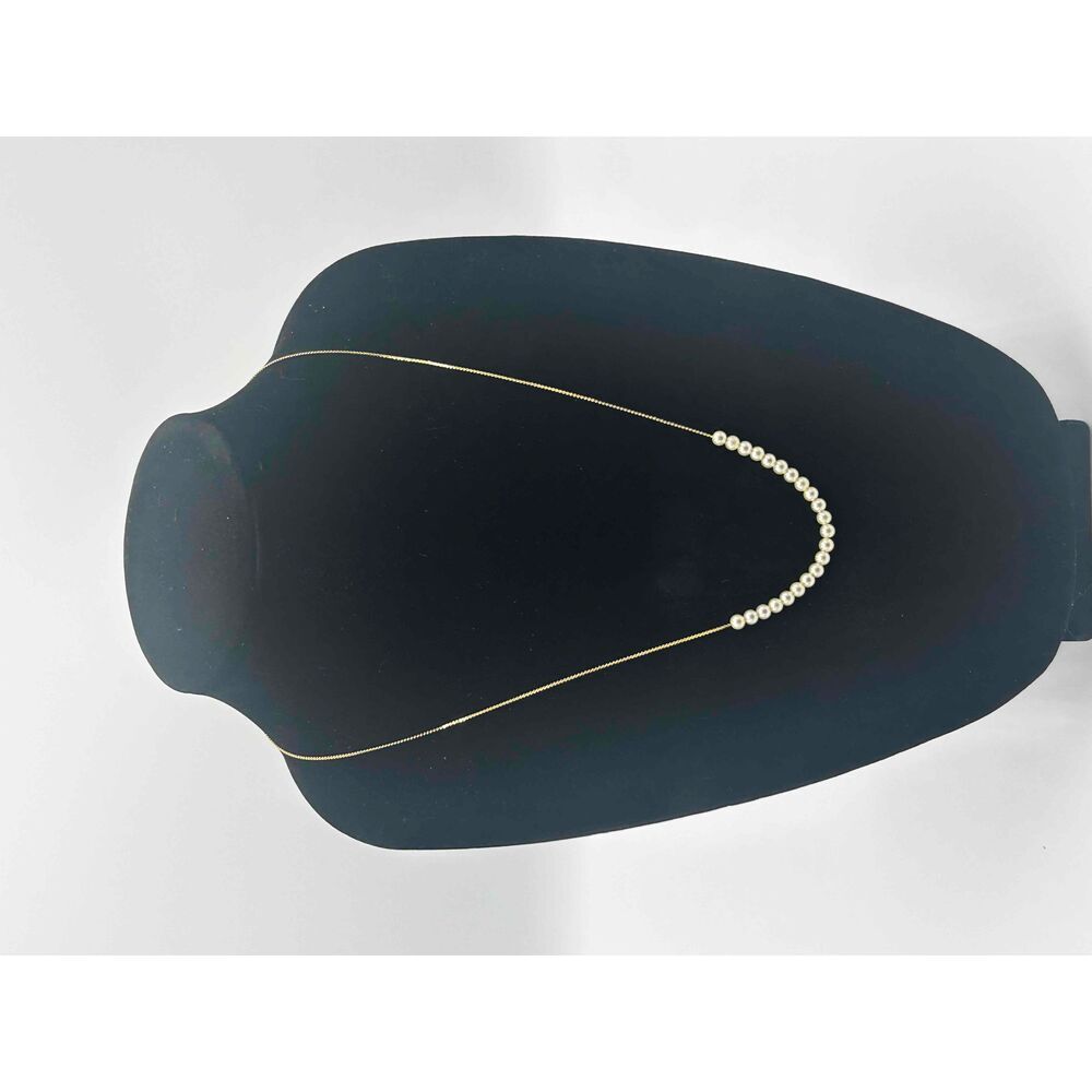 Faux Pearl Gold Chain Necklace With Pearl Beads Jewelry